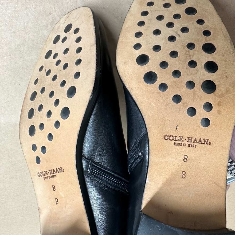 Cole Haan Black Leather Chukka Zip Boots - Picture 4 of 5